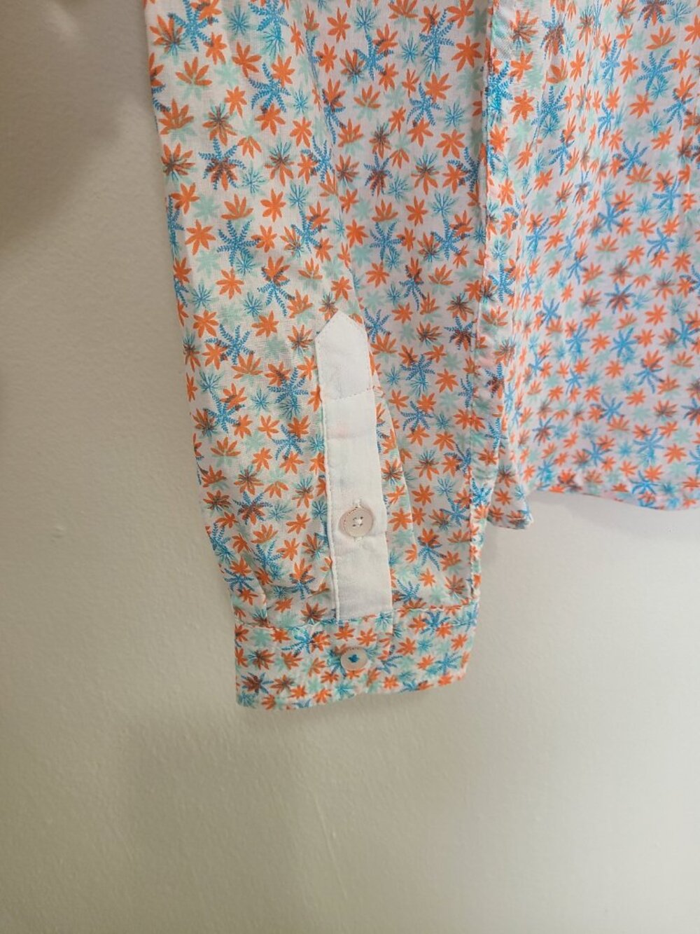 Saint James button-down Shirt White floral Women's size US 8 Cotton - Picture 10 of 10